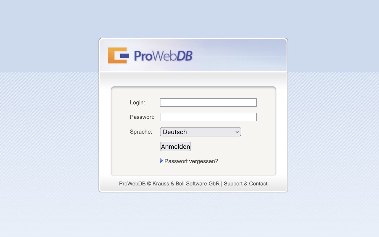 ProWebDB Screenshot